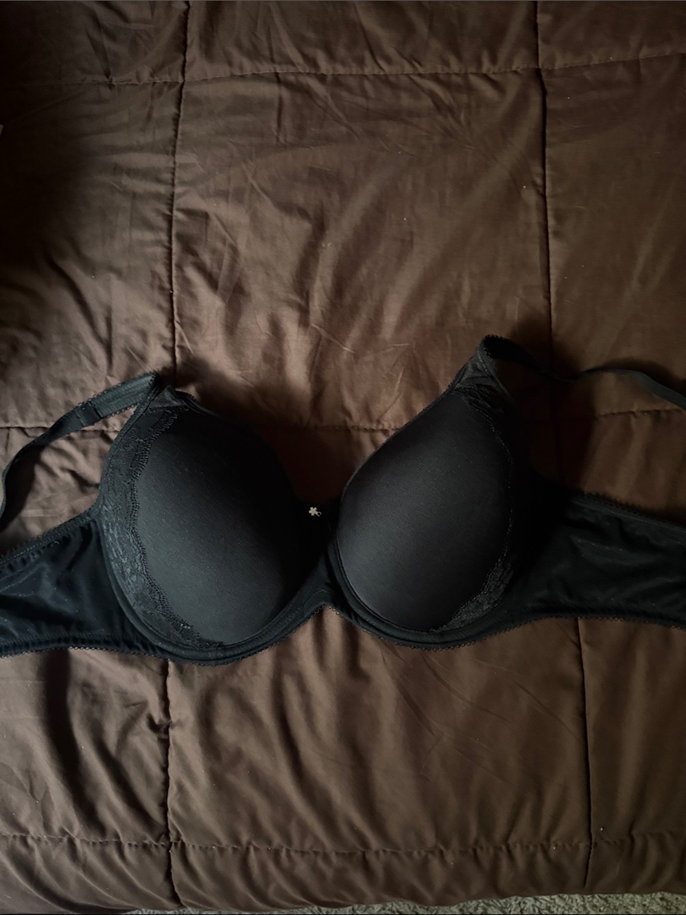 Wacoal Black Lace-Trim T-Shirt Bra